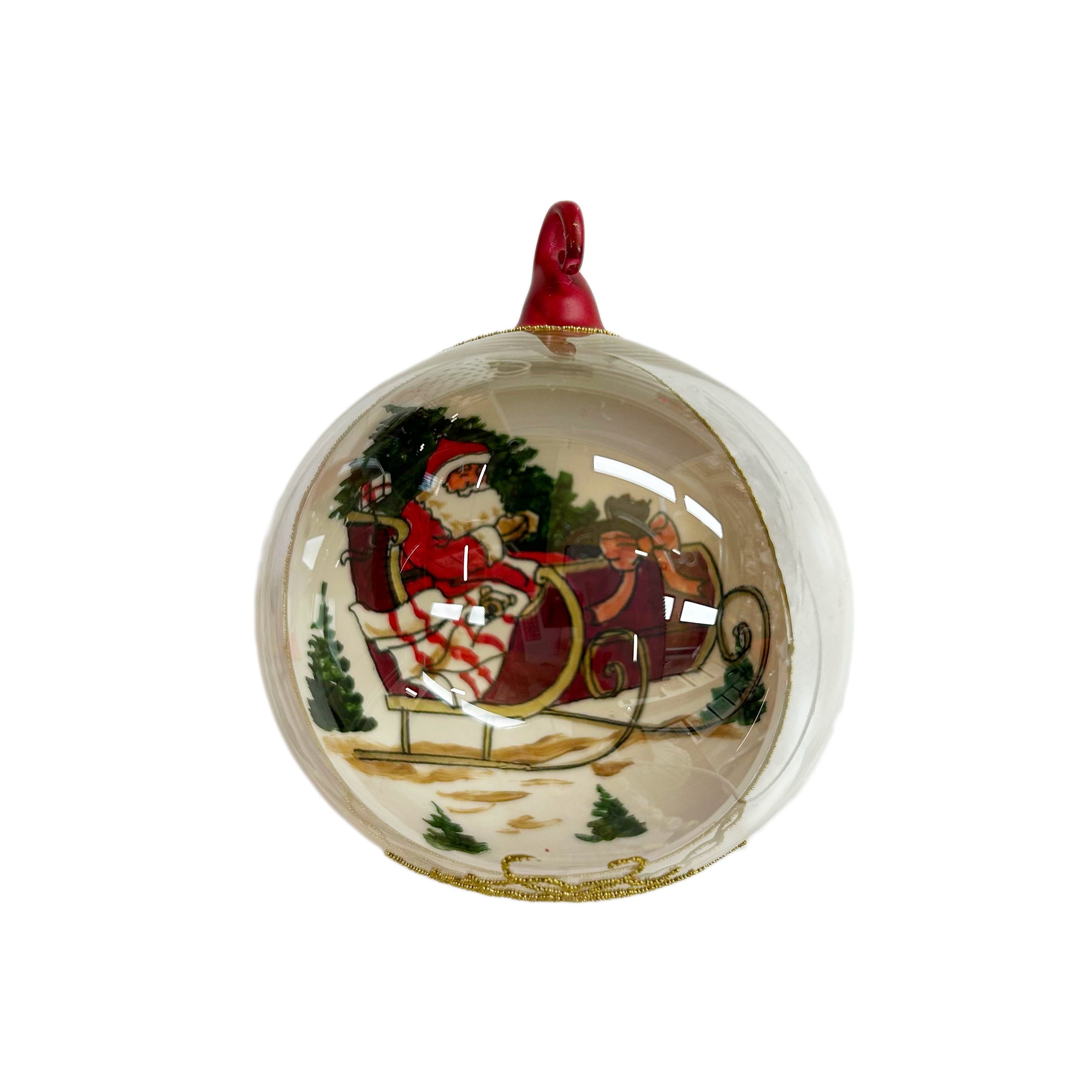 Bauble Santa Sitting in Sleigh