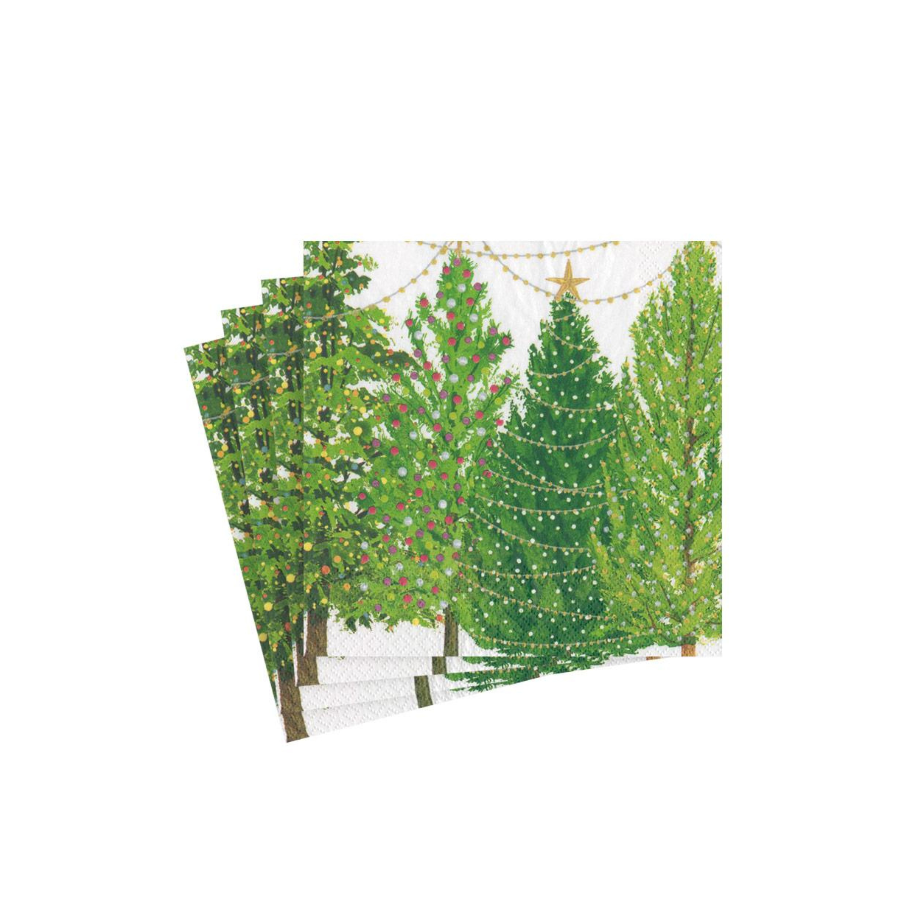 Cocktail Napkin Christmas Tree with lights