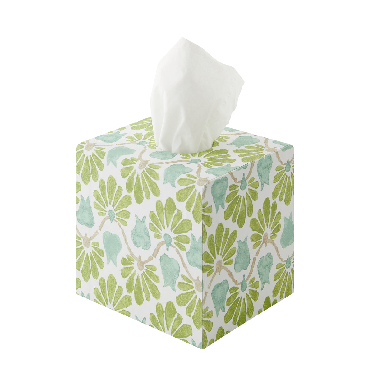Tissue Box Ginko Tulips Green/Aqua