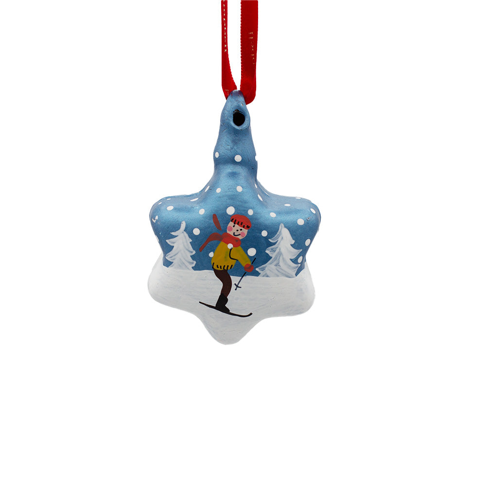 Bauble Star with Children Blue