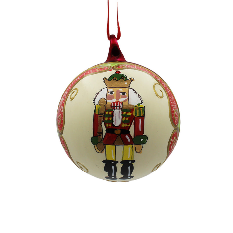 Bauble Nutcracker Red With Yellow Crown