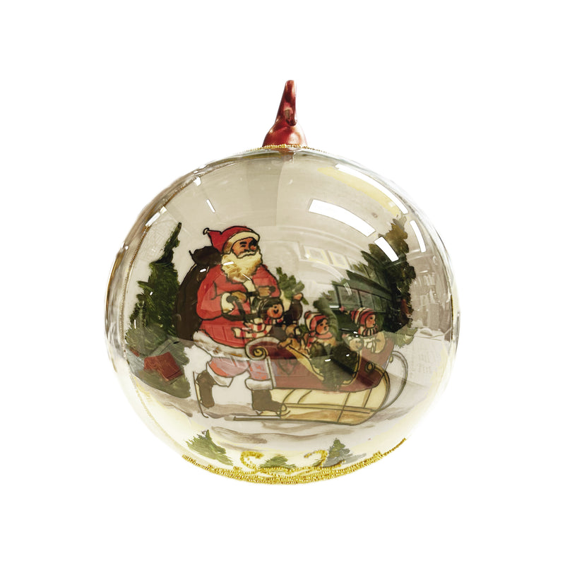 Bauble Santa Children in Sleigh