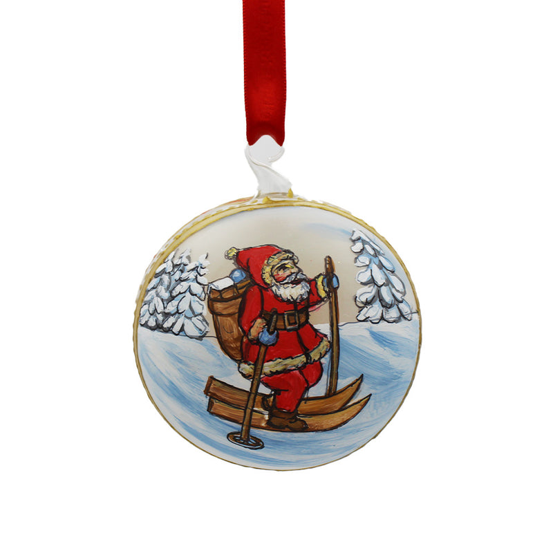 Bauble Santa Skiing