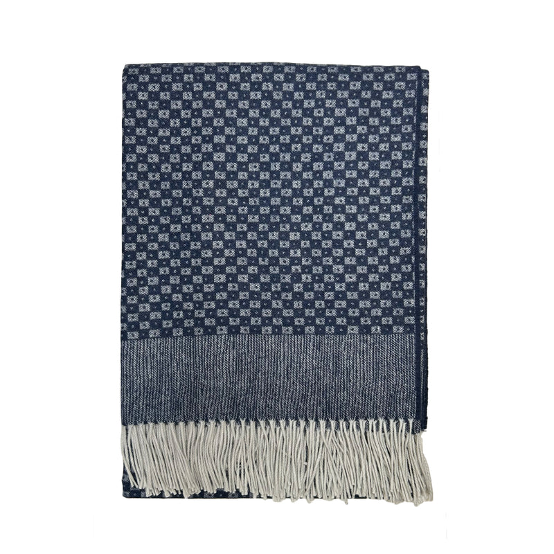 Checkerboard Throw Dark Blue