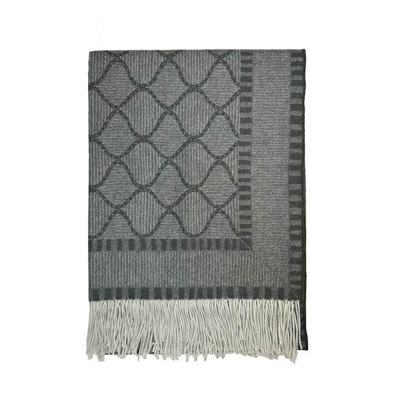 Wavy Trellis Throw Olive