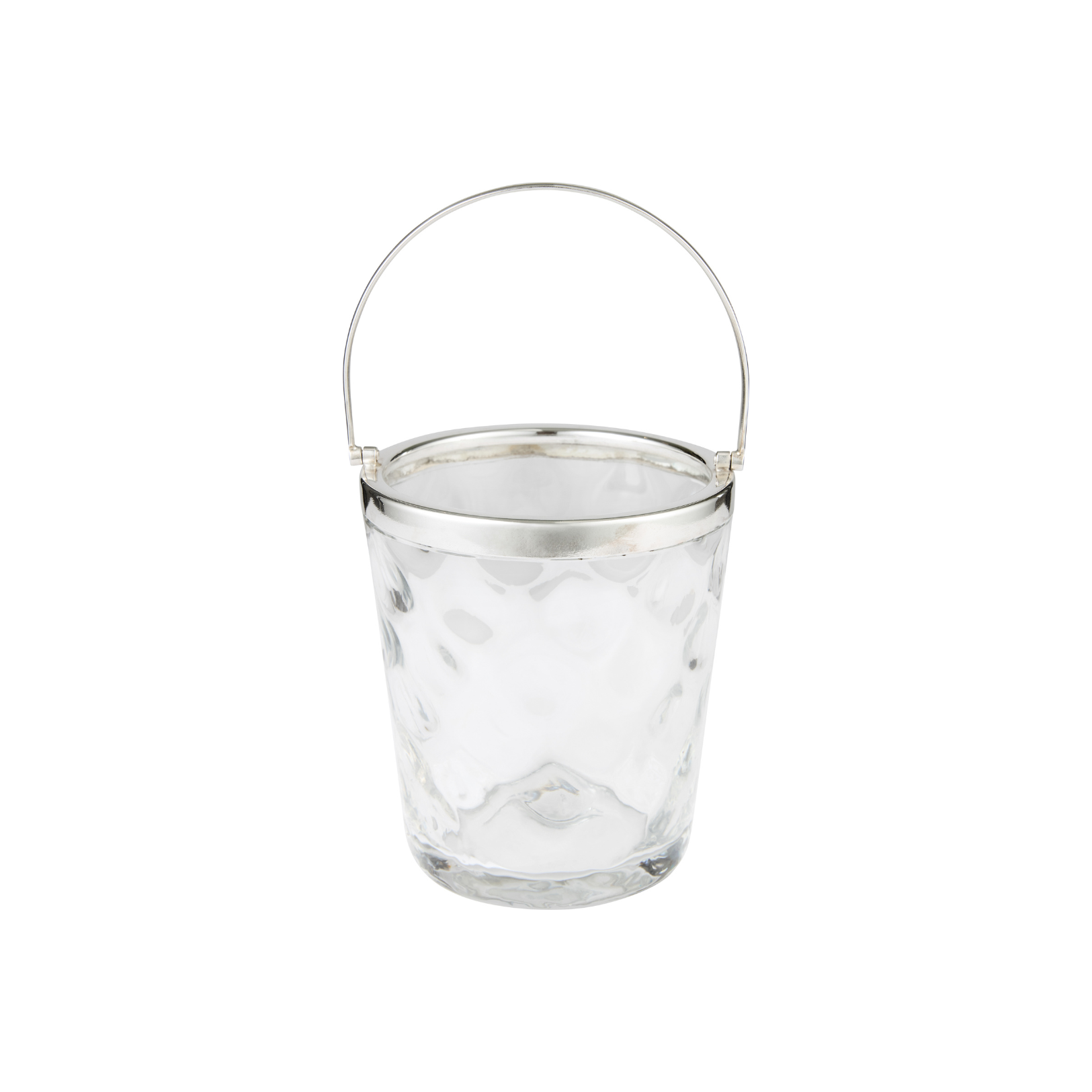 Antique Ice Bucket Glass and Silver Plated