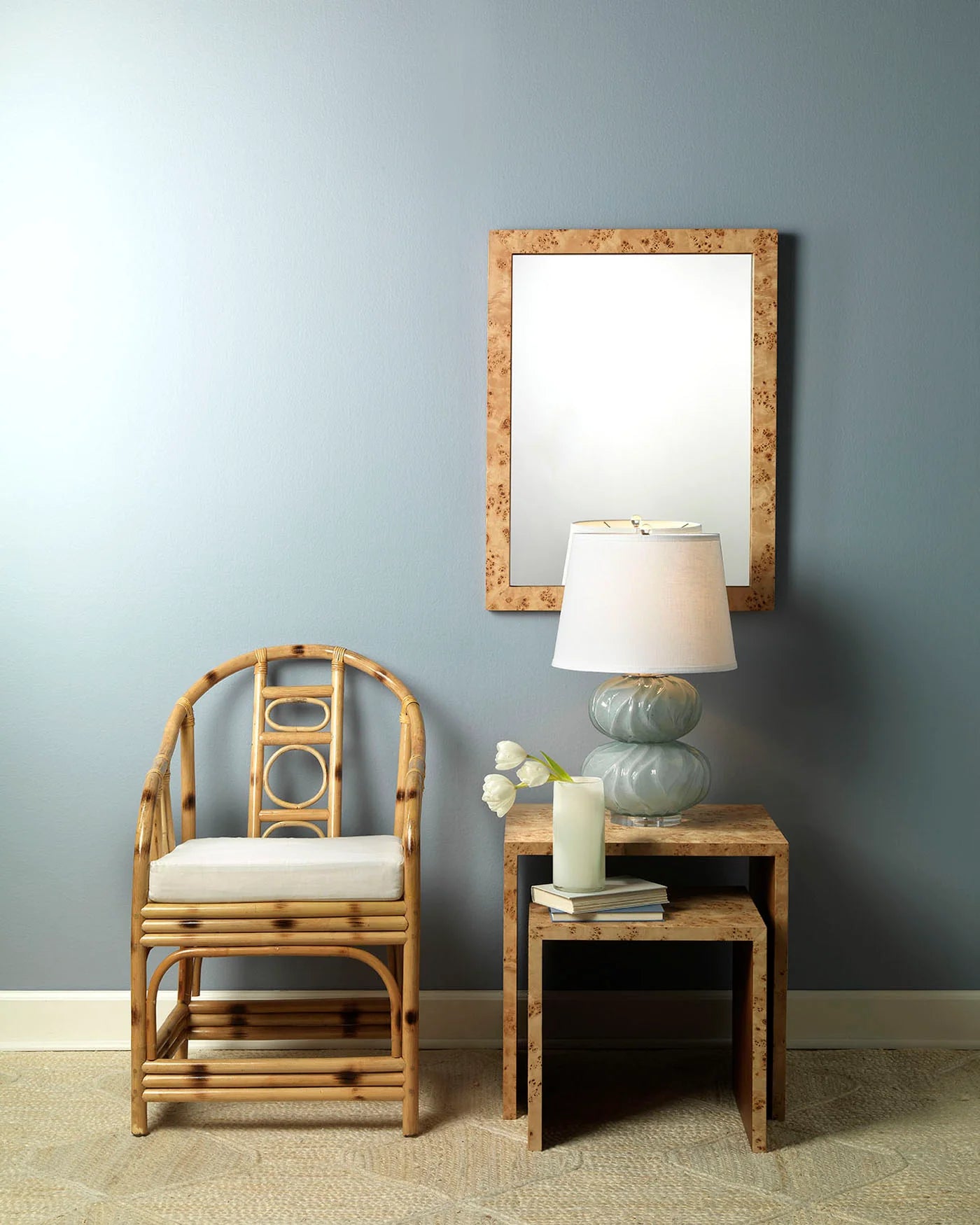 Pricilla Double Gourd Table Lamp Blue Nina Campbell