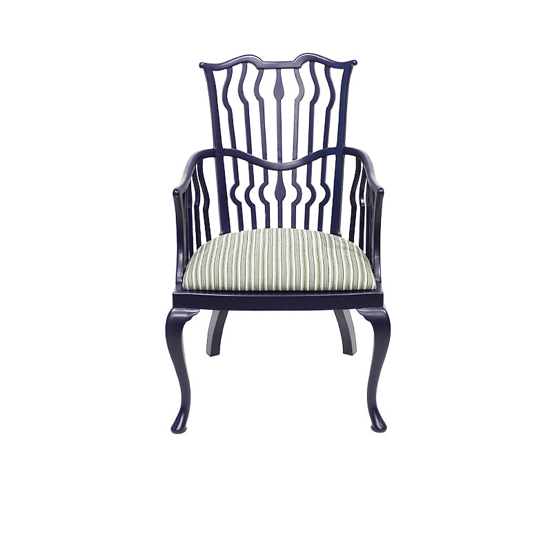 Nina Campbell Archie Chair painted in blue against a white background