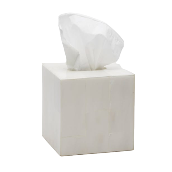 Nina Campbell Arles Faux Horn White Tissue Box