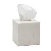 Nina Campbell Arles Faux Horn White Tissue Box