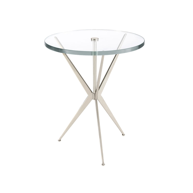 Arthur Circular End Table in Nickel