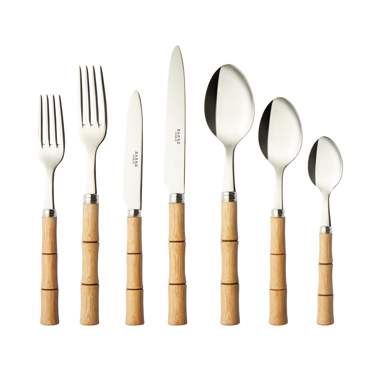 Nina Campbell Natural Bamboo Handle Set against white background