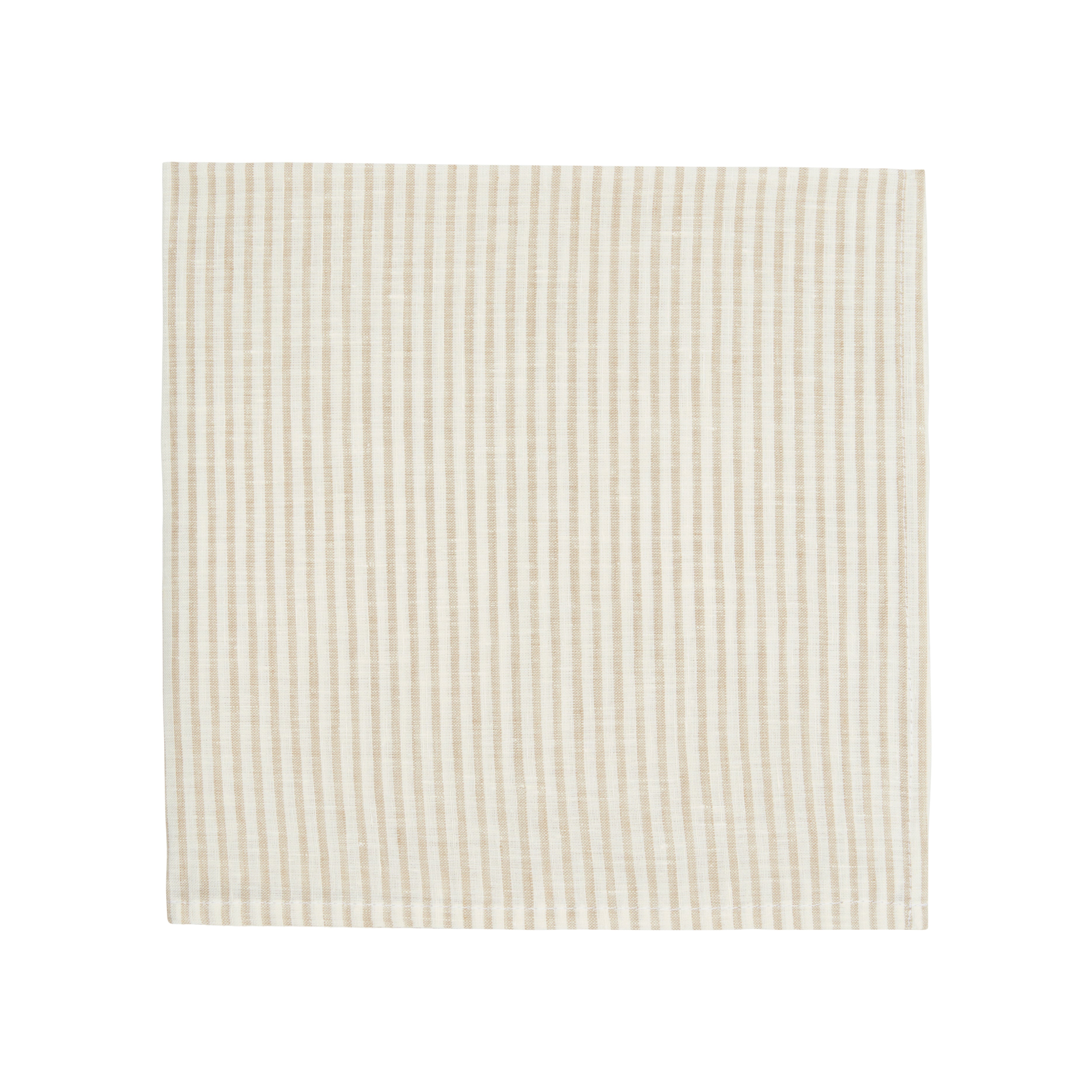 Napkin Stripe 54cm x 54cm - Natural and White