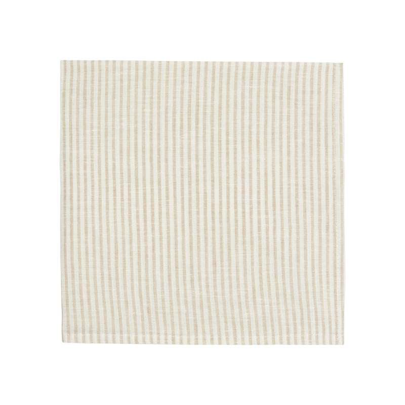 Napkin Stripe 54cm x 54cm - Natural and White