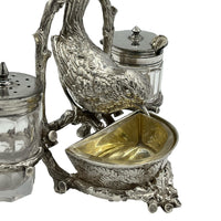 Antique Silver Cruet Set Bird Circa 1920