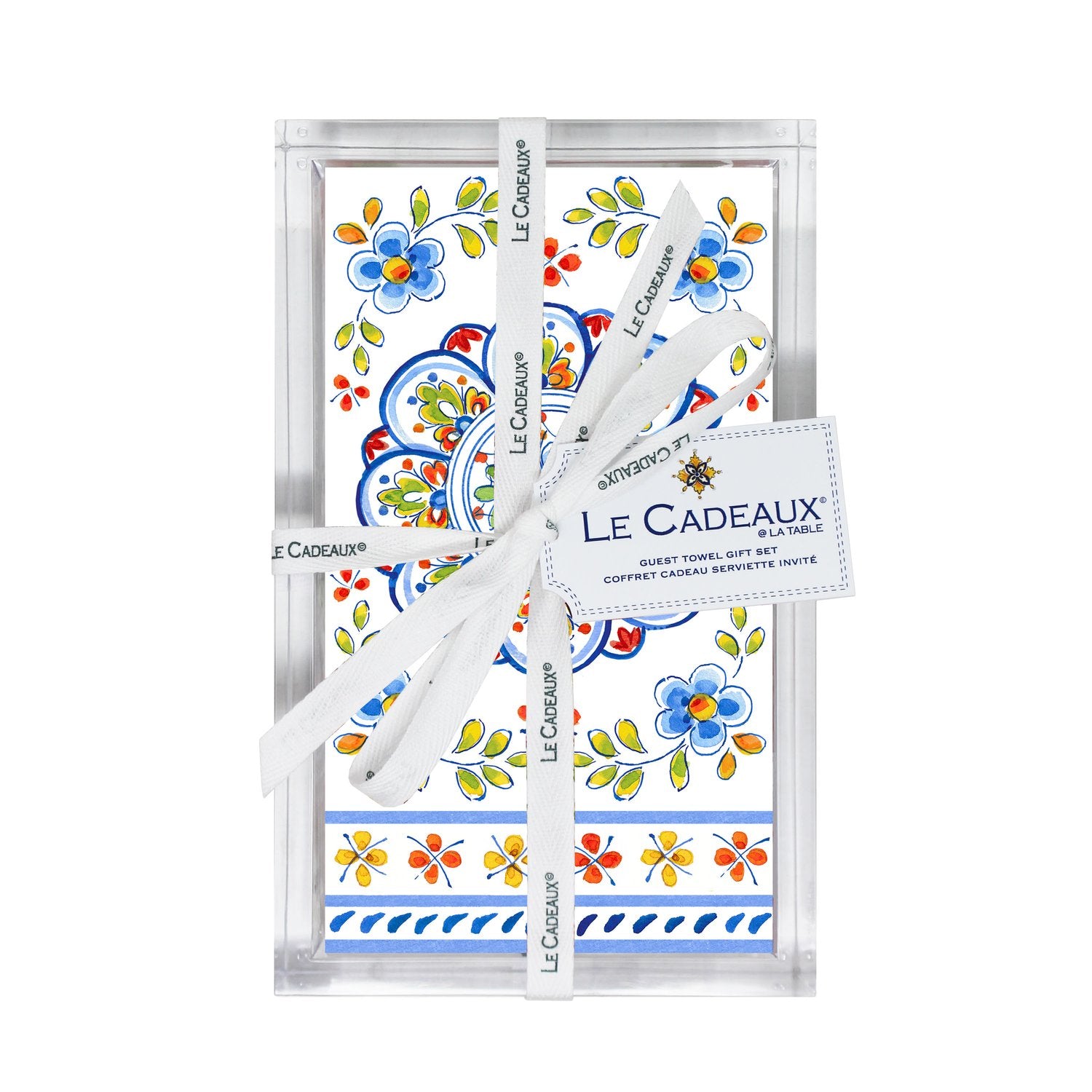 Madrid White Guest Towels and Holder