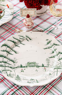 Country Estate Winter Frolic Platter Round Evergreen