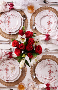 Country Estate Winter Frolic Dinner Plate Ruby