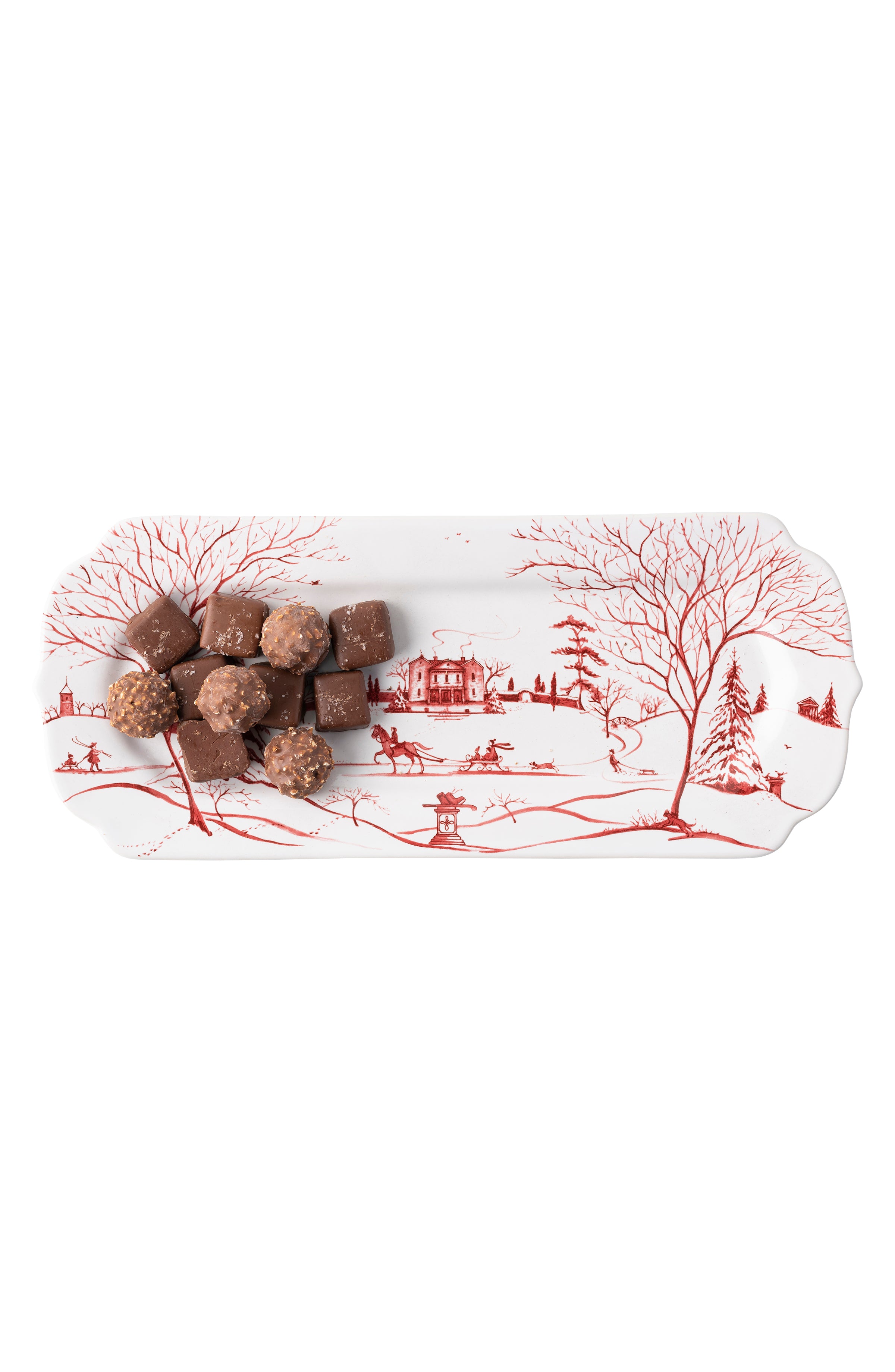 Country Estate Winter Frolic Tray Long Ruby