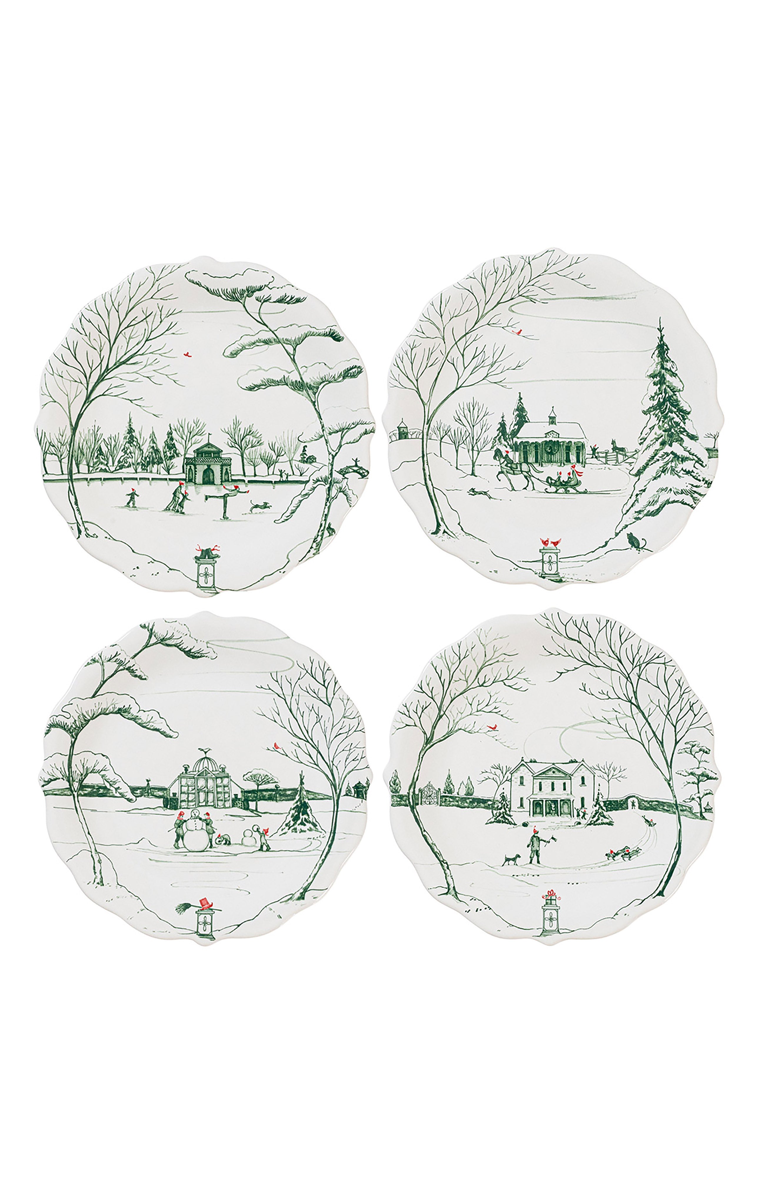 Country Estate Winter Frolic Side Plate Set of Four