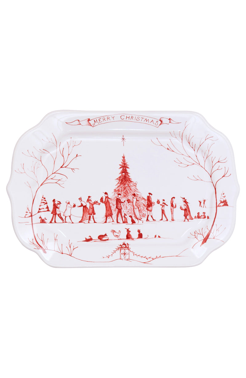 Country Estate Winter Frolic Tray Small Ruby