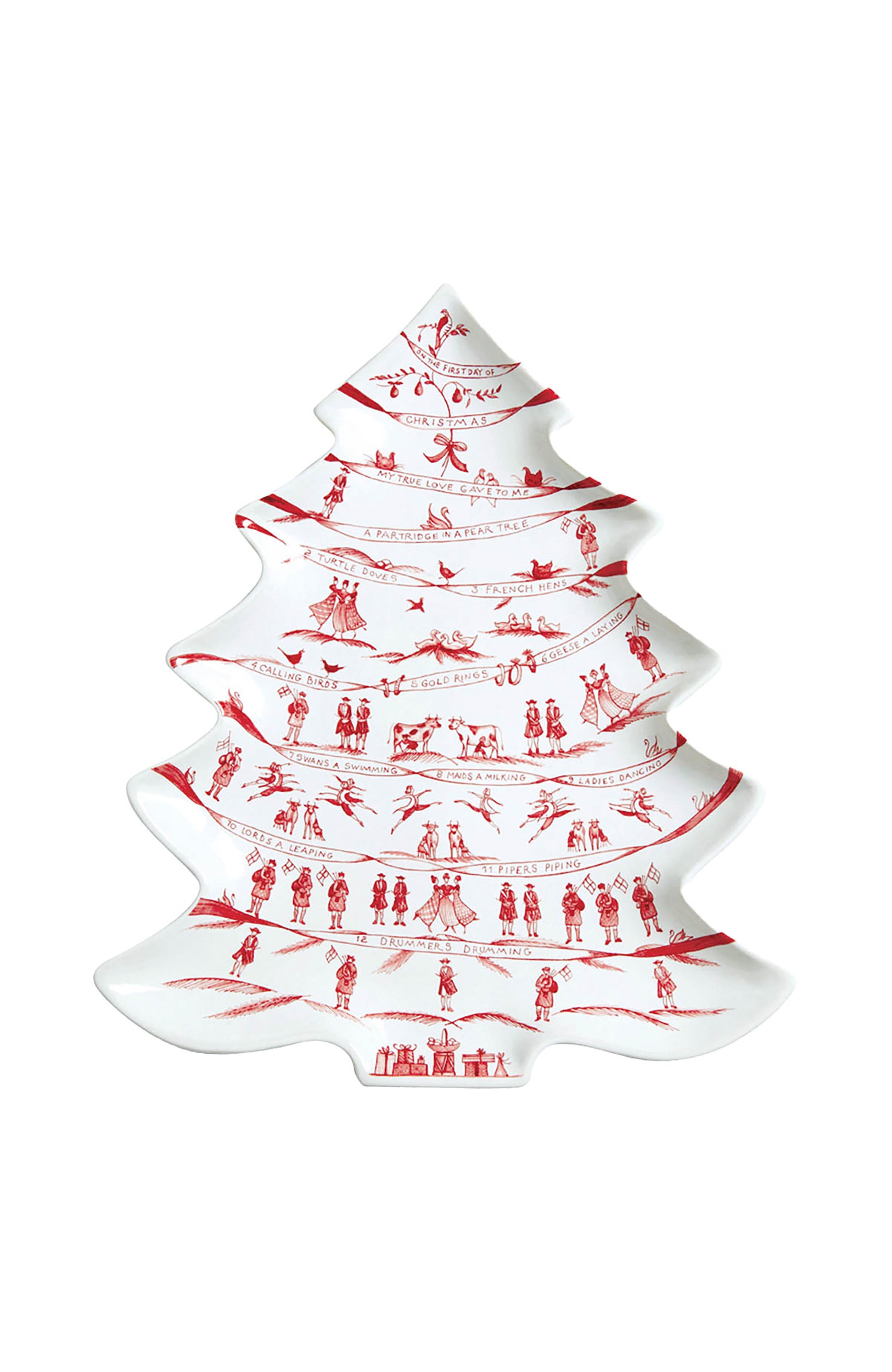 Country Estate Winter Frolic Small Tree Tray Ruby