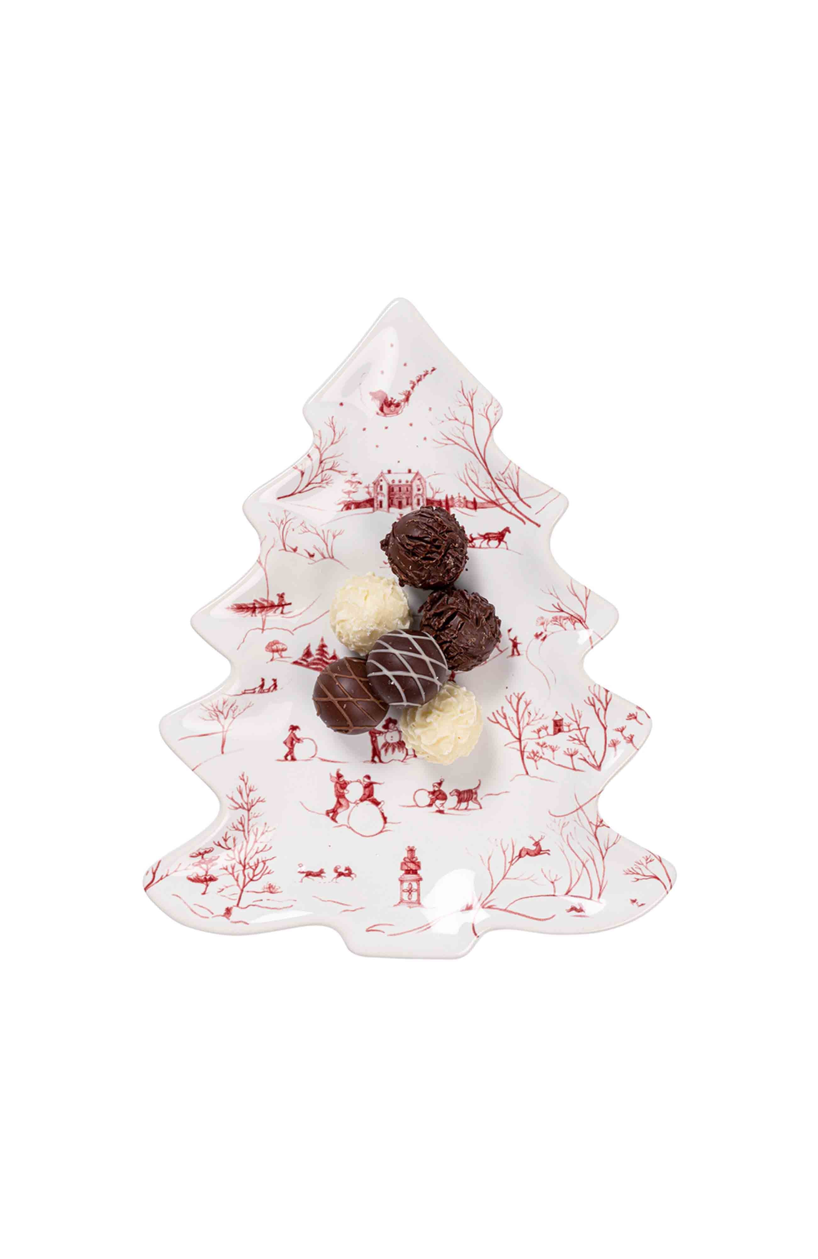 Country Estate Winter Frolic Small Tree Tray Ruby