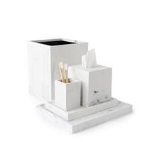Parma Wastebasket White/Grey Swirl