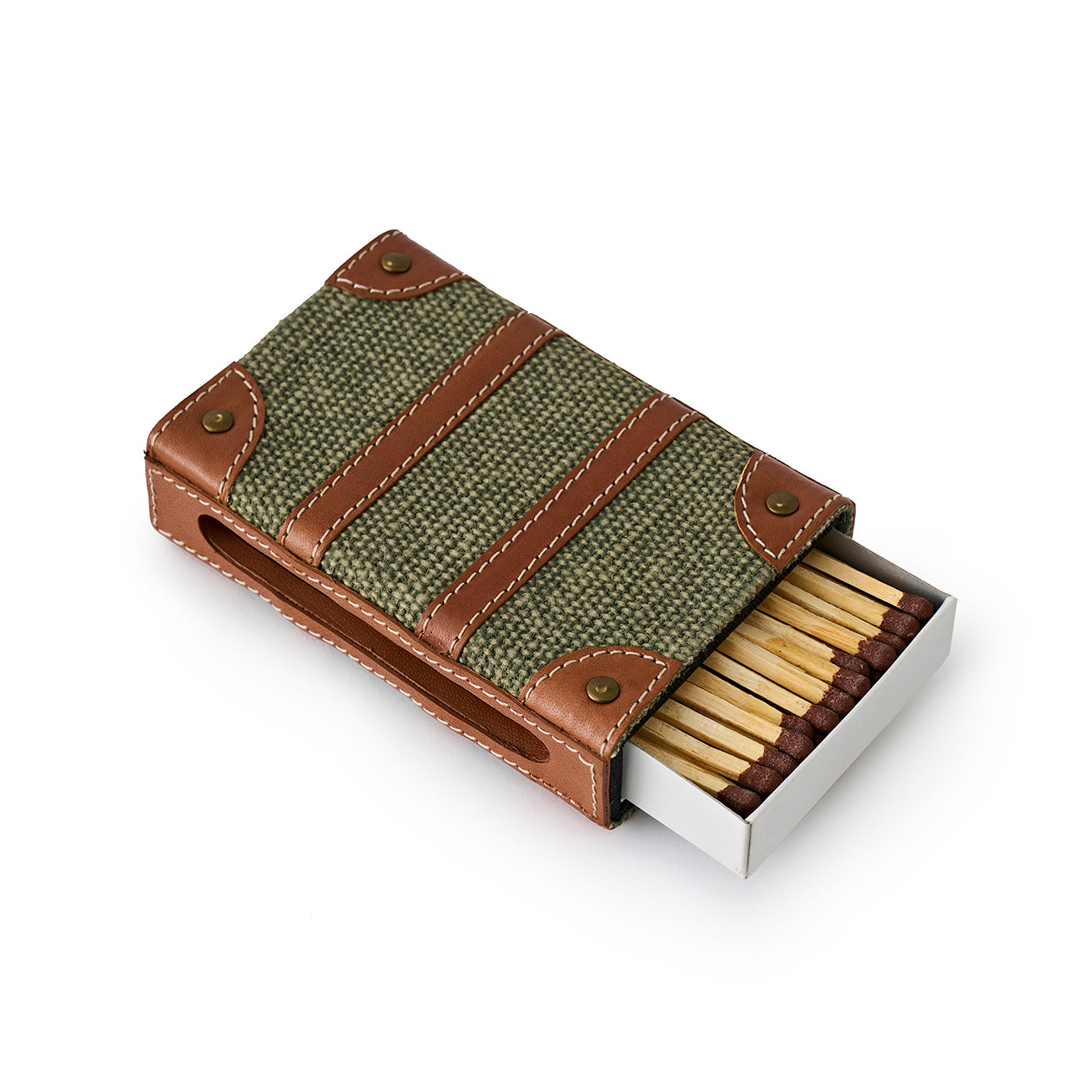 Dillon Match Box Leather Green/Aged Camel
