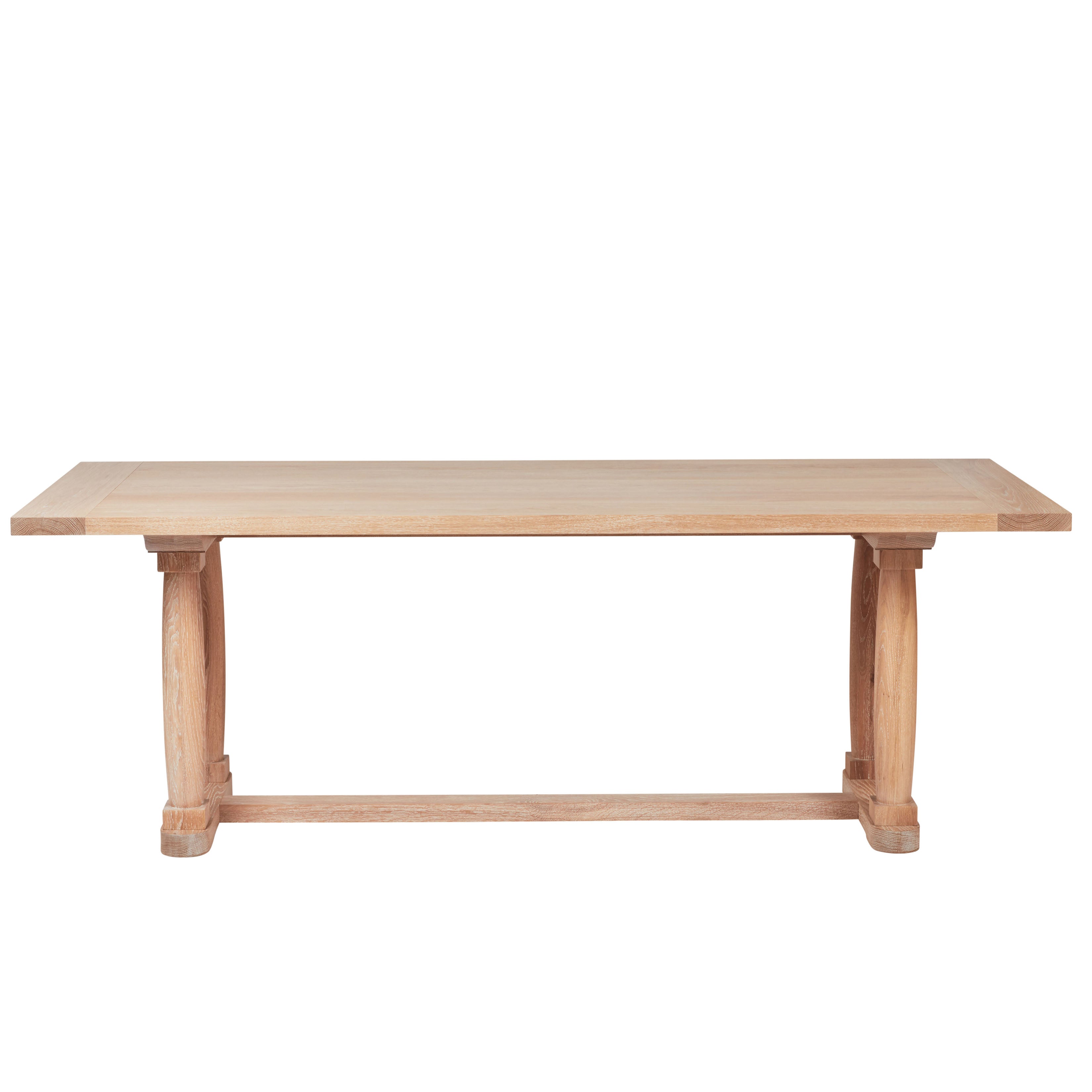 Nina Campbell The Campbell Table in Limed Oak 7ft against a white background