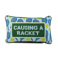 Causing A Racket Needlepoint Cushion