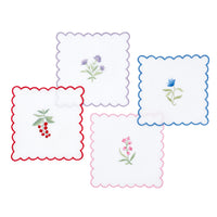 set of four Nina Campbell cocktail napkin / Coasters in different colours and designs