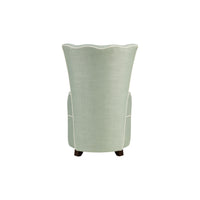 Nina Campbell Coco Dressing Table Chair in Colette Aqua against a white background back view