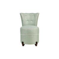 Nina Campbell Coco Dressing Table Chair in Colette Aqua against a white background