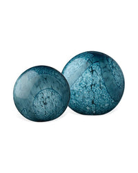 Cosmos Glass Spheres Set of 2 Indigo