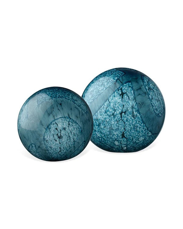 Cosmos Glass Spheres Set of 2 Indigo