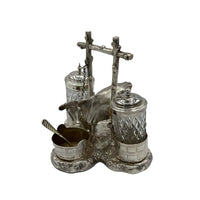 Antique Silver Cruet Set Cow Circa 1920