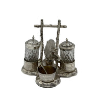 Antique Silver Cruet Set Cow Circa 1920