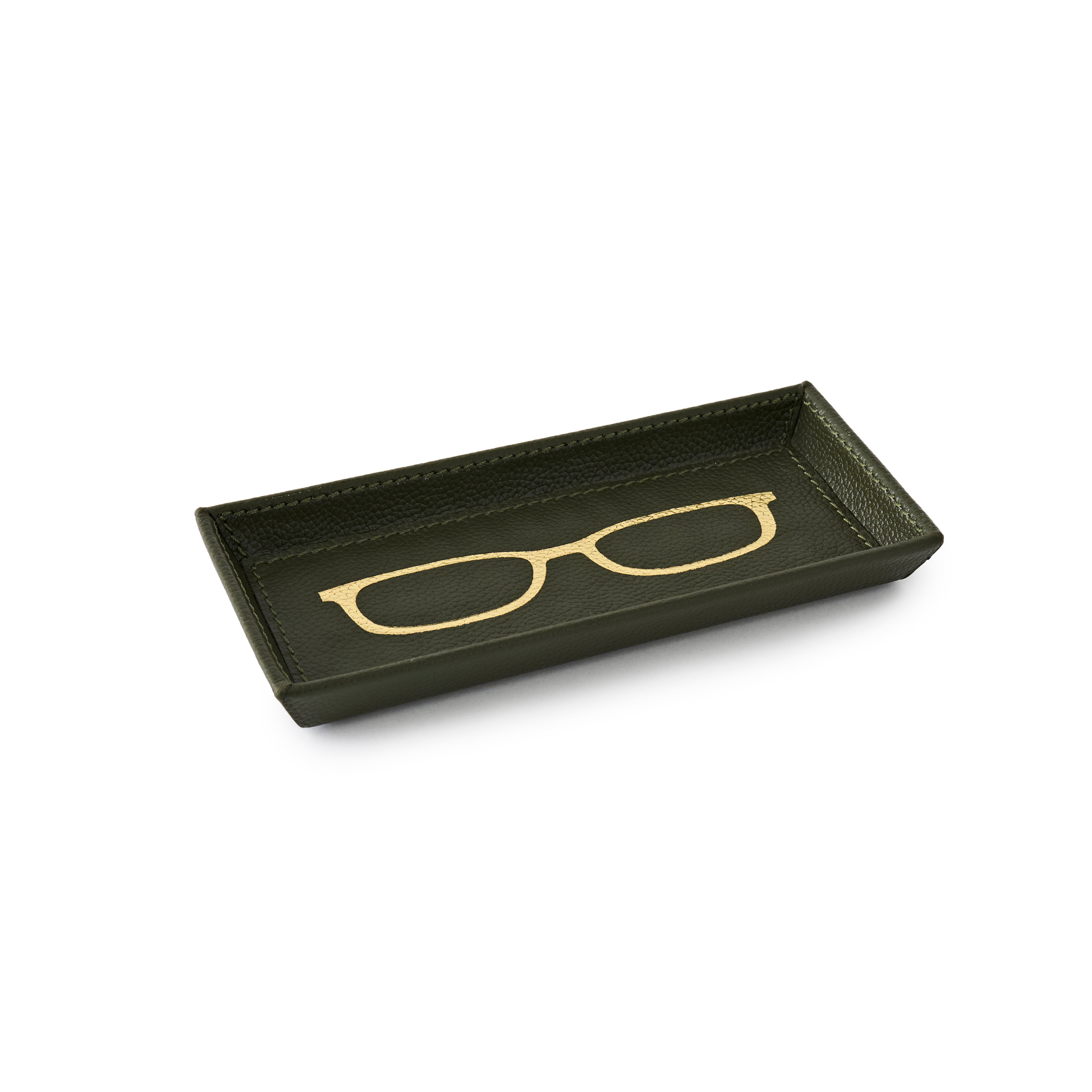 Decorah Glasses Holder Forest Green Leather