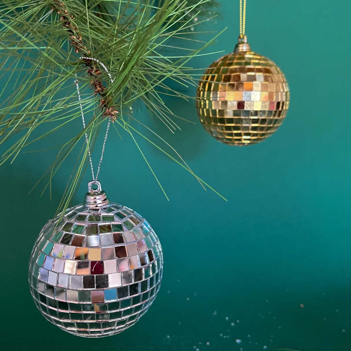 Disco Ball Ornament Gold/Silver