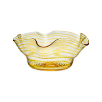 Nina Campbell Bonbon Bowl Yellow Swirl against a white background