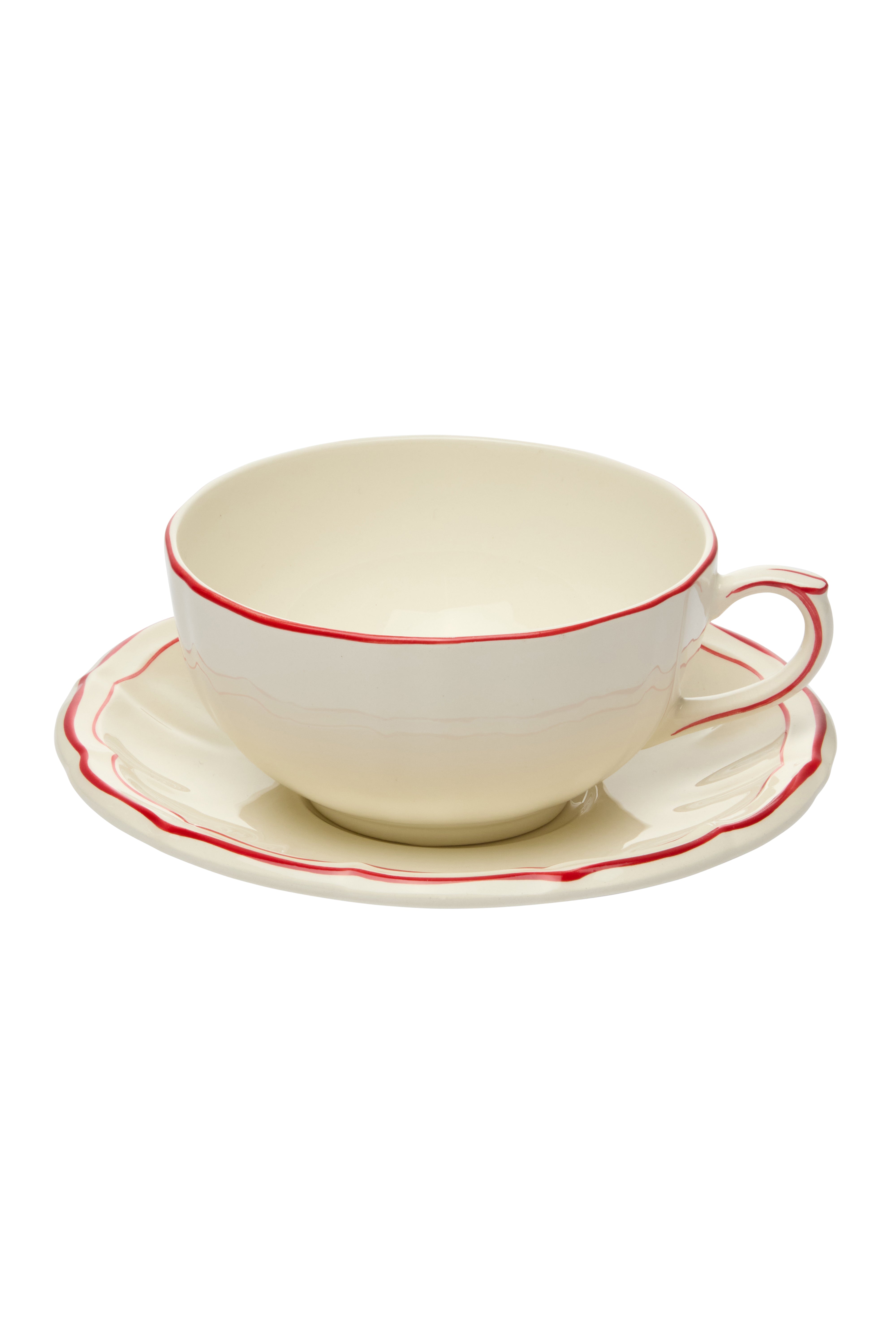 Breakfast Cup & Saucer Filet Rouge
