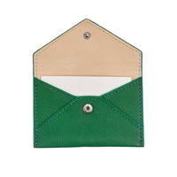 Mini Envelope Green Goatskin Leather
