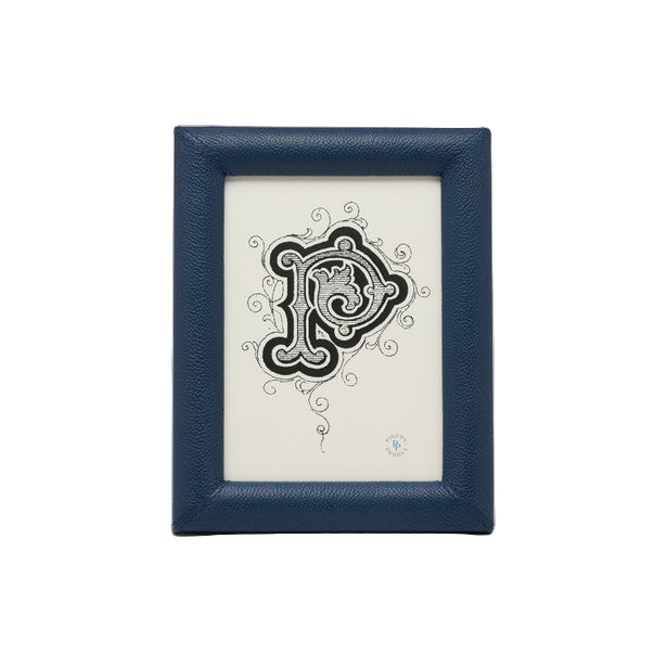 Eton Leather Frame Navy 5x7