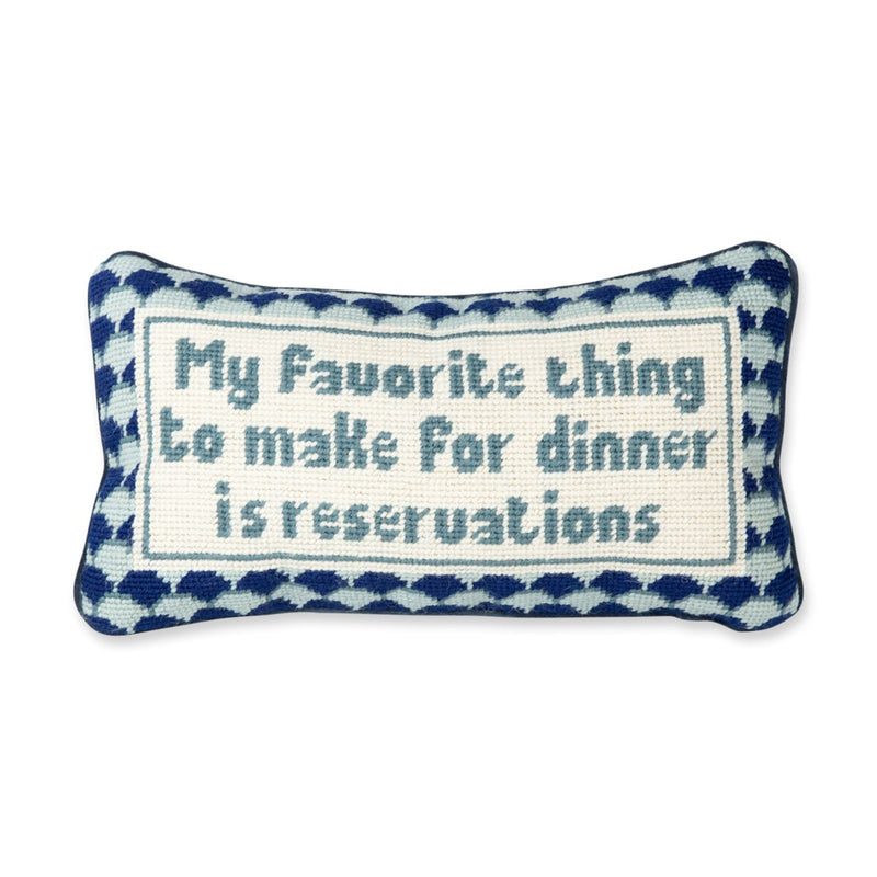 Nina Campbell Needlepoint Cushion Reservations against a white background