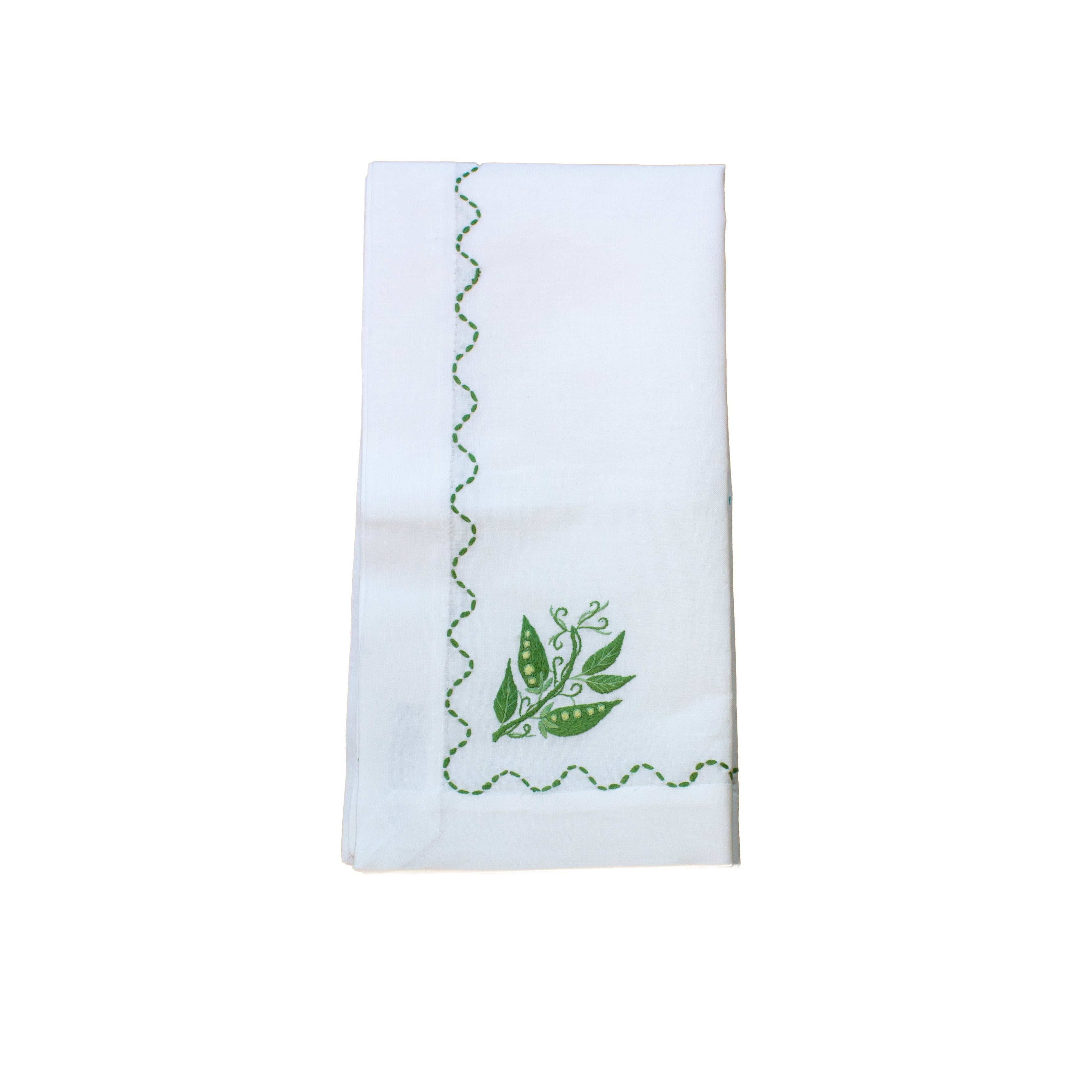 Napkin Hand Embroidered Peas