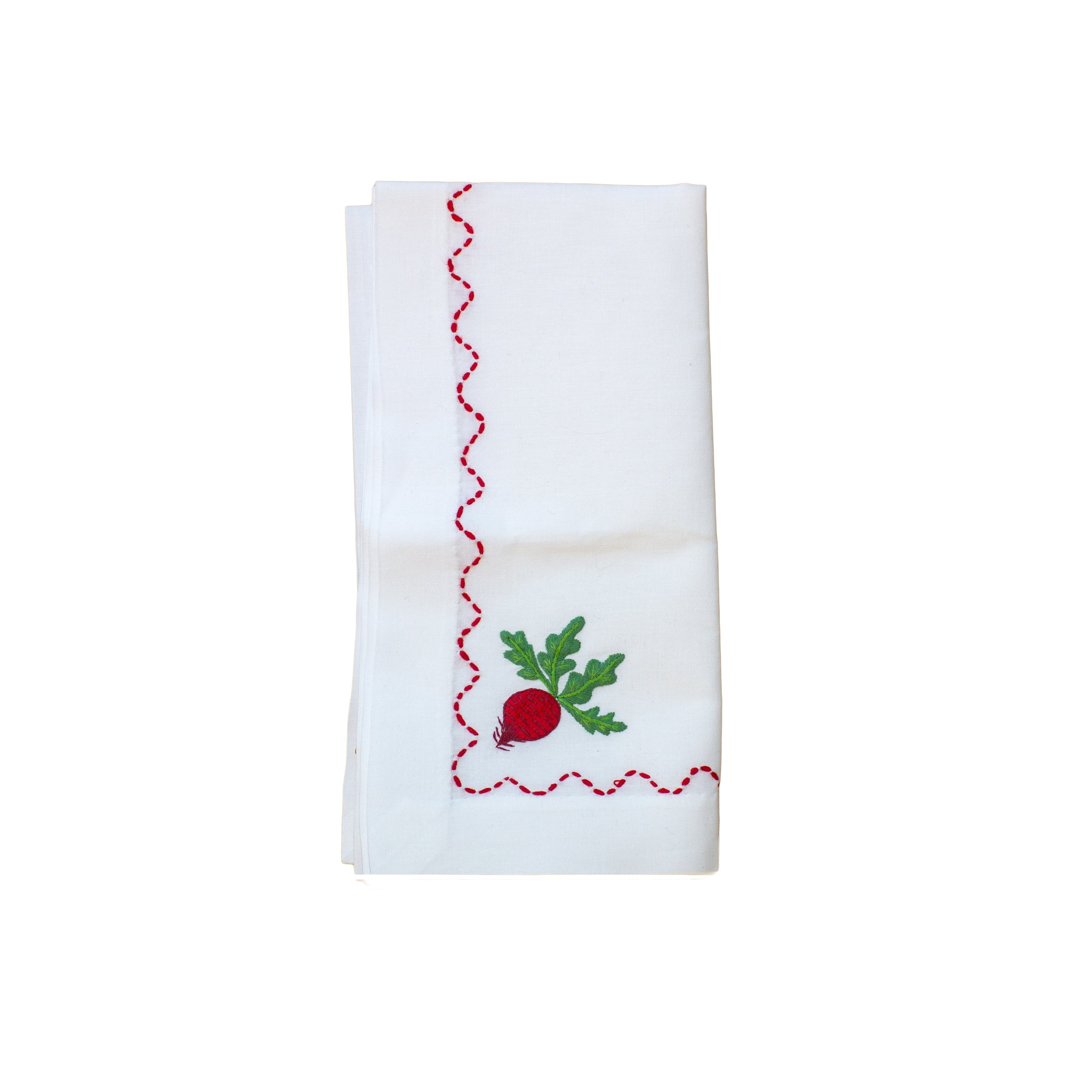 Napkin Hand Embroidered Radish