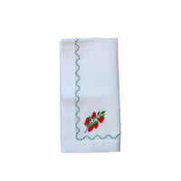 Napkin Hand Embroidered Strawberries