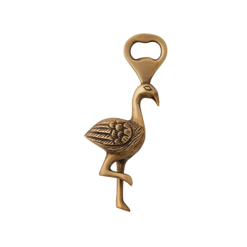 Dottie Flamingo Brass Bottle Opener