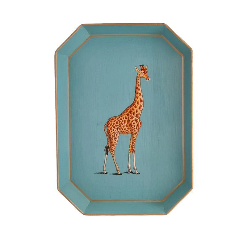 Nina Campbell Iron Tray Hexagon Giraffe against a white background